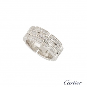 Cartier White Gold Diamond Set Maillon Panthere Ring B4127200